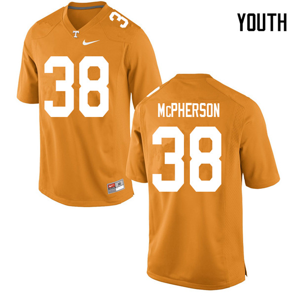 Youth #38 Brent McPherson Tennessee Volunteers College Football Jerseys Sale-Orange